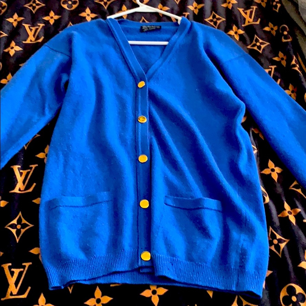 Vintage Burberry %100 Cashmere Cardigan NWOT